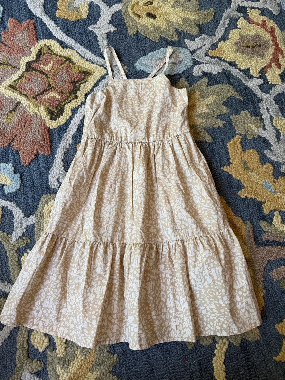 Gap NWTs Girls' Cream Printed Tiered Sundress Floral Vacation Summer